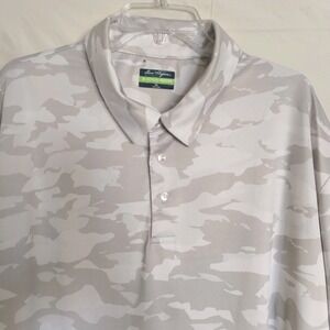 Ben Hogan Mens 3XL Gray & White Camo Performance Polo Fishing Outdoors Stretch